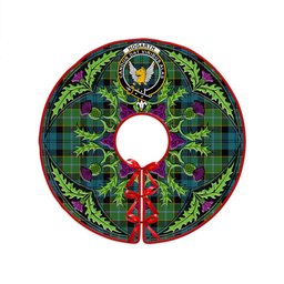ScotsTee Shop Scottish Hogarth Ancient Clan Crest Tartan Christmas Tree Skirt Scottish Thistle Design