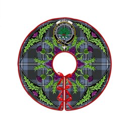 ScotsTee Shop Scottish Irvine Weathered Clan Crest Tartan Christmas Tree Skirt Scottish Thistle Design