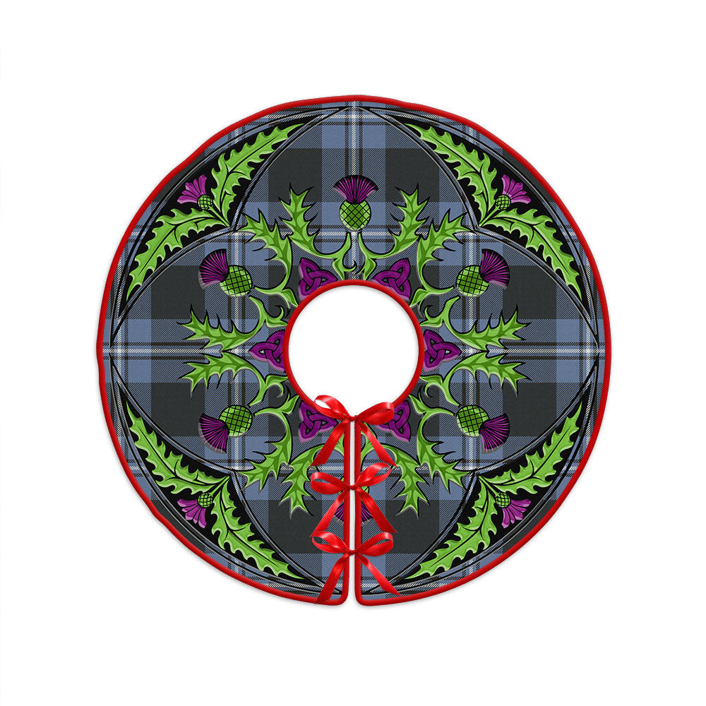 ScotsTee Shop Scottish Irvine Weathered Clan Crest Tartan Christmas Tree Skirt Scottish Thistle Design