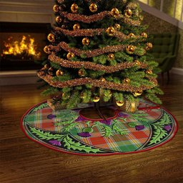 ScotsTee Shop Scottish Gibson (Gibbs) Ancient Clan Crest Tartan Christmas Tree Skirt Scottish Thistle Design