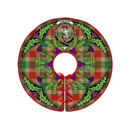 ScotsTee Shop Scottish Gibson (Gibbs) Ancient Clan Crest Tartan Christmas Tree Skirt Scottish Thistle Design