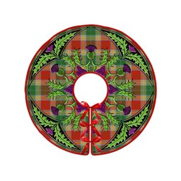 ScotsTee Shop Scottish Gibson (Gibbs) Ancient Clan Crest Tartan Christmas Tree Skirt Scottish Thistle Design