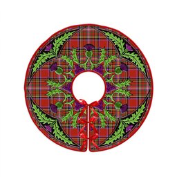 ScotsTee Shop Scottish Hepburn Ancient Clan Crest Tartan Christmas Tree Skirt Scottish Thistle Design