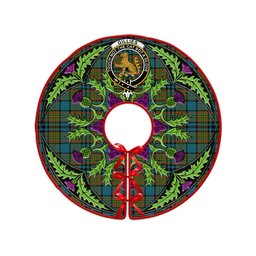 ScotsTee Shop Scottish Gillies Ancient Clan Crest Tartan Christmas Tree Skirt Scottish Thistle Design
