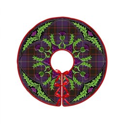 ScotsTee Shop Scottish Home Weathered Clan Crest Tartan Christmas Tree Skirt Scottish Thistle Design