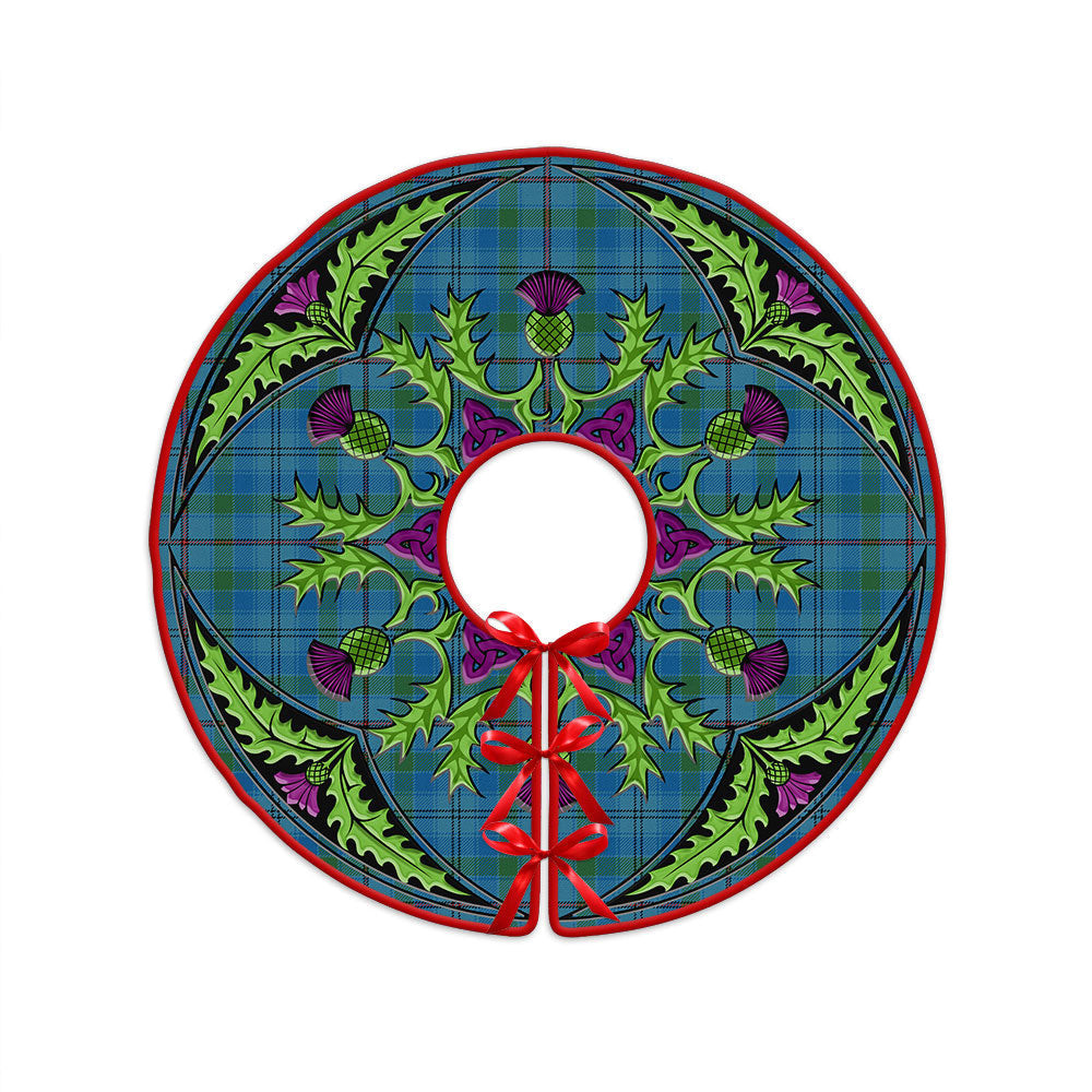 ScotsTee Shop Scottish Leith District Ancient Clan Crest Tartan Christmas Tree Skirt Scottish Thistle Design