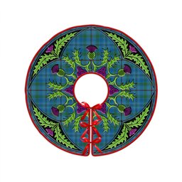 ScotsTee Shop Scottish Leith District Ancient Clan Crest Tartan Christmas Tree Skirt Scottish Thistle Design