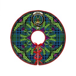 ScotsTee Shop Scottish Keith (Marshall) Ancient Clan Crest Tartan Christmas Tree Skirt Scottish Thistle Design