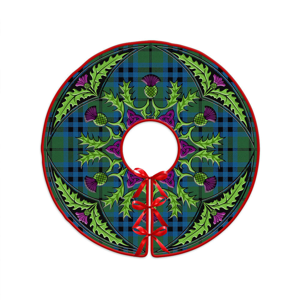 ScotsTee Shop Scottish Keith (Marshall) Ancient Clan Crest Tartan Christmas Tree Skirt Scottish Thistle Design