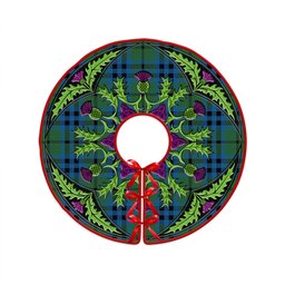 ScotsTee Shop Scottish Keith (Marshall) Ancient Clan Crest Tartan Christmas Tree Skirt Scottish Thistle Design