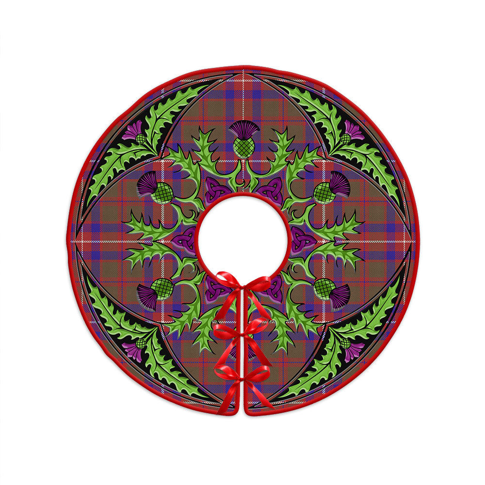ScotsTee Shop Scottish Geddes Weathered Clan Crest Tartan Christmas Tree Skirt Scottish Thistle Design