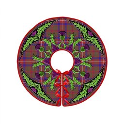 ScotsTee Shop Scottish Geddes Weathered Clan Crest Tartan Christmas Tree Skirt Scottish Thistle Design