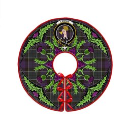 ScotsTee Shop Scottish Lennie Weathered Clan Crest Tartan Christmas Tree Skirt Scottish Thistle Design