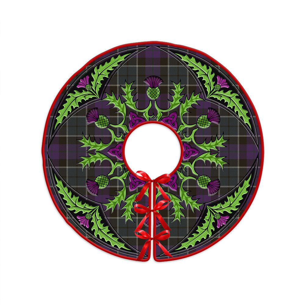ScotsTee Shop Scottish Lennie Weathered Clan Crest Tartan Christmas Tree Skirt Scottish Thistle Design