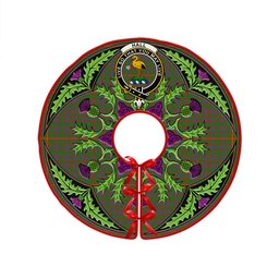 ScotsTee Shop Scottish Hall Ancient Clan Crest Tartan Christmas Tree Skirt Scottish Thistle Design