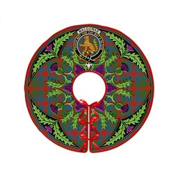 ScotsTee Shop Scottish MacGowan (Gow) Ancient Clan Crest Tartan Christmas Tree Skirt Scottish Thistle Design