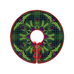 ScotsTee Shop Scottish Lauder Modern Clan Crest Tartan Christmas Tree Skirt Scottish Thistle Design