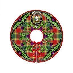 ScotsTee Shop Scottish Gibson (Gibbs) Modern Clan Crest Tartan Christmas Tree Skirt Scottish Thistle Design