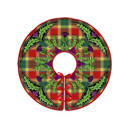 ScotsTee Shop Scottish Gibson (Gibbs) Modern Clan Crest Tartan Christmas Tree Skirt Scottish Thistle Design