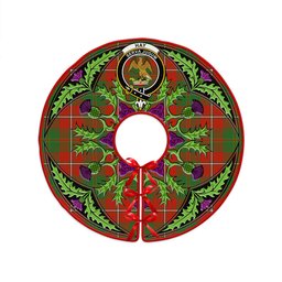 ScotsTee Shop Scottish Hay Ancient Clan Crest Tartan Christmas Tree Skirt Scottish Thistle Design
