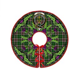 ScotsTee Shop Scottish Gray Hunting Clan Crest Tartan Christmas Tree Skirt Scottish Thistle Design