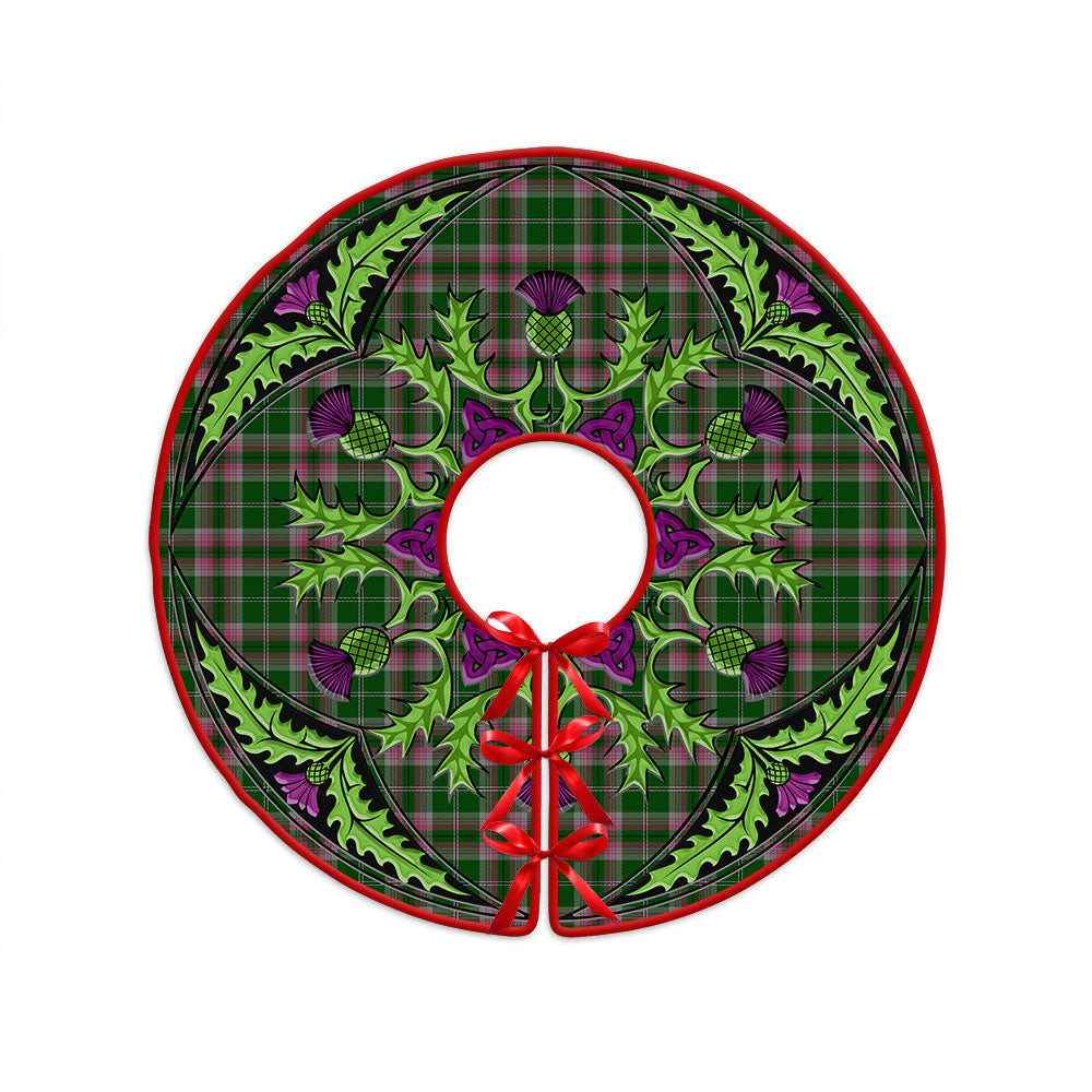 ScotsTee Shop Scottish Gray Hunting Clan Crest Tartan Christmas Tree Skirt Scottish Thistle Design