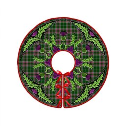 ScotsTee Shop Scottish Gray Hunting Clan Crest Tartan Christmas Tree Skirt Scottish Thistle Design
