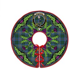ScotsTee Shop Scottish MacAinsh Ancient Clan Crest Tartan Christmas Tree Skirt Scottish Thistle Design