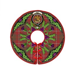 ScotsTee Shop Scottish Hay Weathered Clan Crest Tartan Christmas Tree Skirt Scottish Thistle Design