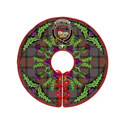 ScotsTee Shop Scottish MacDonald (Donald) Weathered Clan Crest Tartan Christmas Tree Skirt Scottish Thistle Design