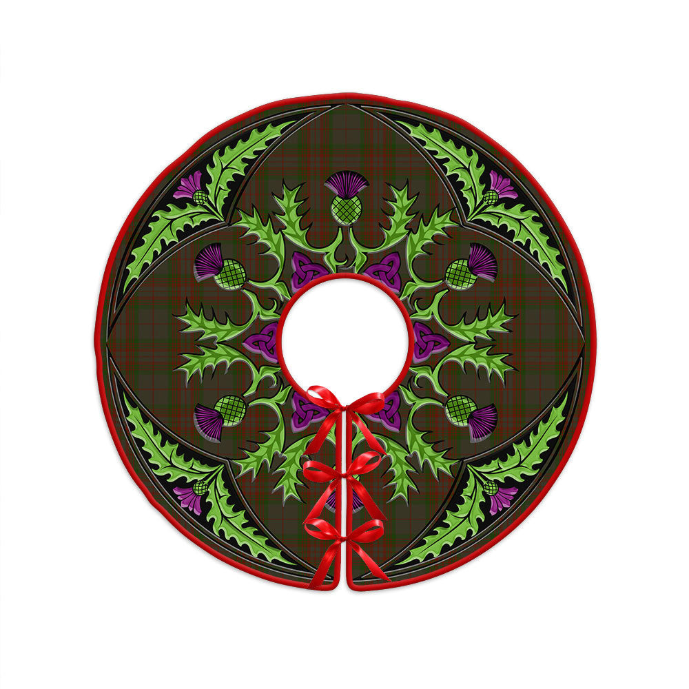 ScotsTee Shop Scottish Gray Clan Crest Tartan Christmas Tree Skirt Scottish Thistle Design