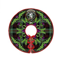 ScotsTee Shop Scottish MacDiarmid Modern Clan Crest Tartan Christmas Tree Skirt Scottish Thistle Design