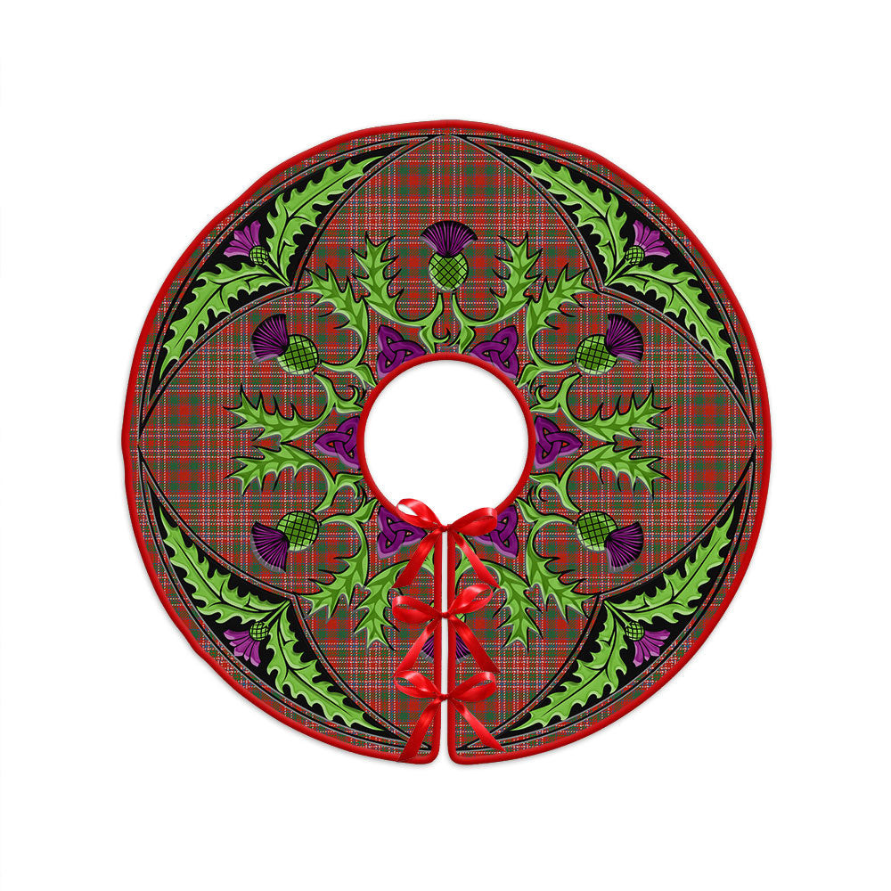 ScotsTee Shop Scottish MacAlister Ancient Clan Crest Tartan Christmas Tree Skirt Scottish Thistle Design
