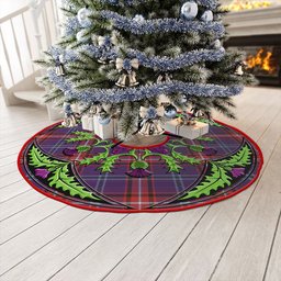 ScotsTee Shop Scottish Glenn Weathered Clan Crest Tartan Christmas Tree Skirt Scottish Thistle Design