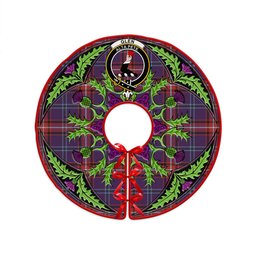 ScotsTee Shop Scottish Glenn Weathered Clan Crest Tartan Christmas Tree Skirt Scottish Thistle Design