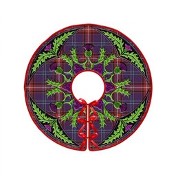 ScotsTee Shop Scottish Glenn Weathered Clan Crest Tartan Christmas Tree Skirt Scottish Thistle Design