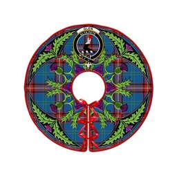 ScotsTee Shop Scottish Glenn Ancient Clan Crest Tartan Christmas Tree Skirt Scottish Thistle Design