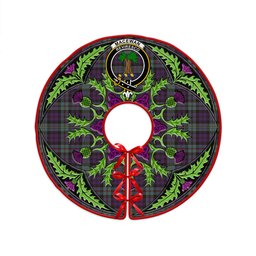 ScotsTee Shop Scottish MacEwan Weathered Clan Crest Tartan Christmas Tree Skirt Scottish Thistle Design