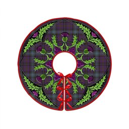 ScotsTee Shop Scottish Hope Vere Weathered Clan Crest Tartan Christmas Tree Skirt Scottish Thistle Design