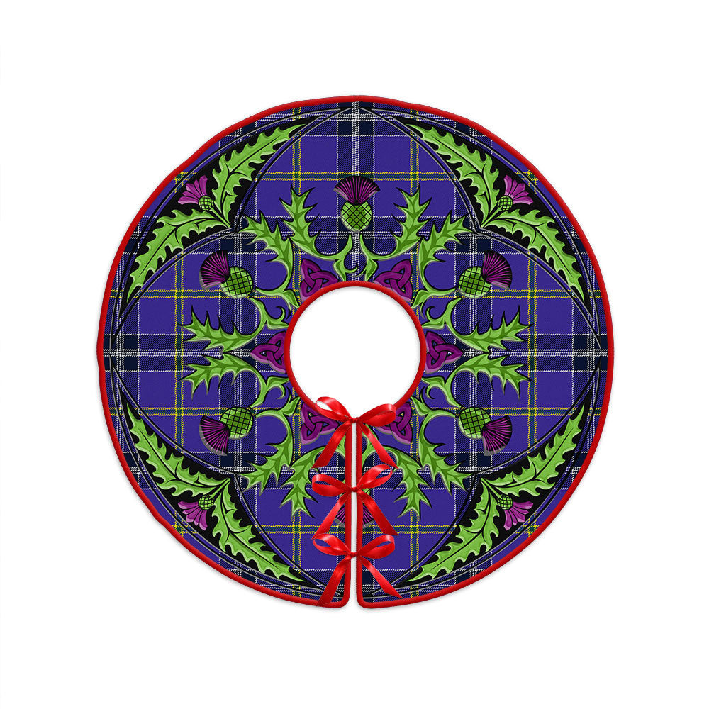 ScotsTee Shop Scottish Jackson Modern Clan Crest Tartan Christmas Tree Skirt Scottish Thistle Design
