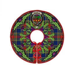 ScotsTee Shop Scottish MacBeth Modern Clan Crest Tartan Christmas Tree Skirt Scottish Thistle Design