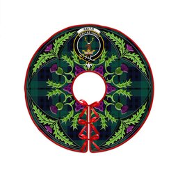 ScotsTee Shop Scottish Keith (Marshall) Modern Clan Crest Tartan Christmas Tree Skirt Scottish Thistle Design