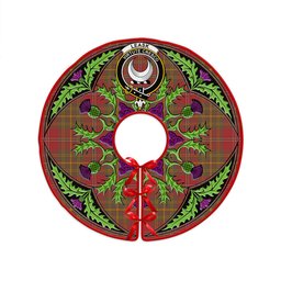 ScotsTee Shop Scottish Leask Weathered Clan Crest Tartan Christmas Tree Skirt Scottish Thistle Design