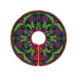 ScotsTee Shop Scottish Logan Modern Clan Crest Tartan Christmas Tree Skirt Scottish Thistle Design