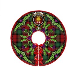 ScotsTee Shop Scottish Kerr Modern Clan Crest Tartan Christmas Tree Skirt Scottish Thistle Design