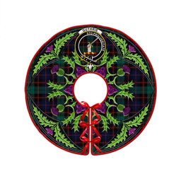 ScotsTee Shop Scottish Guthrie Modern Clan Crest Tartan Christmas Tree Skirt Scottish Thistle Design