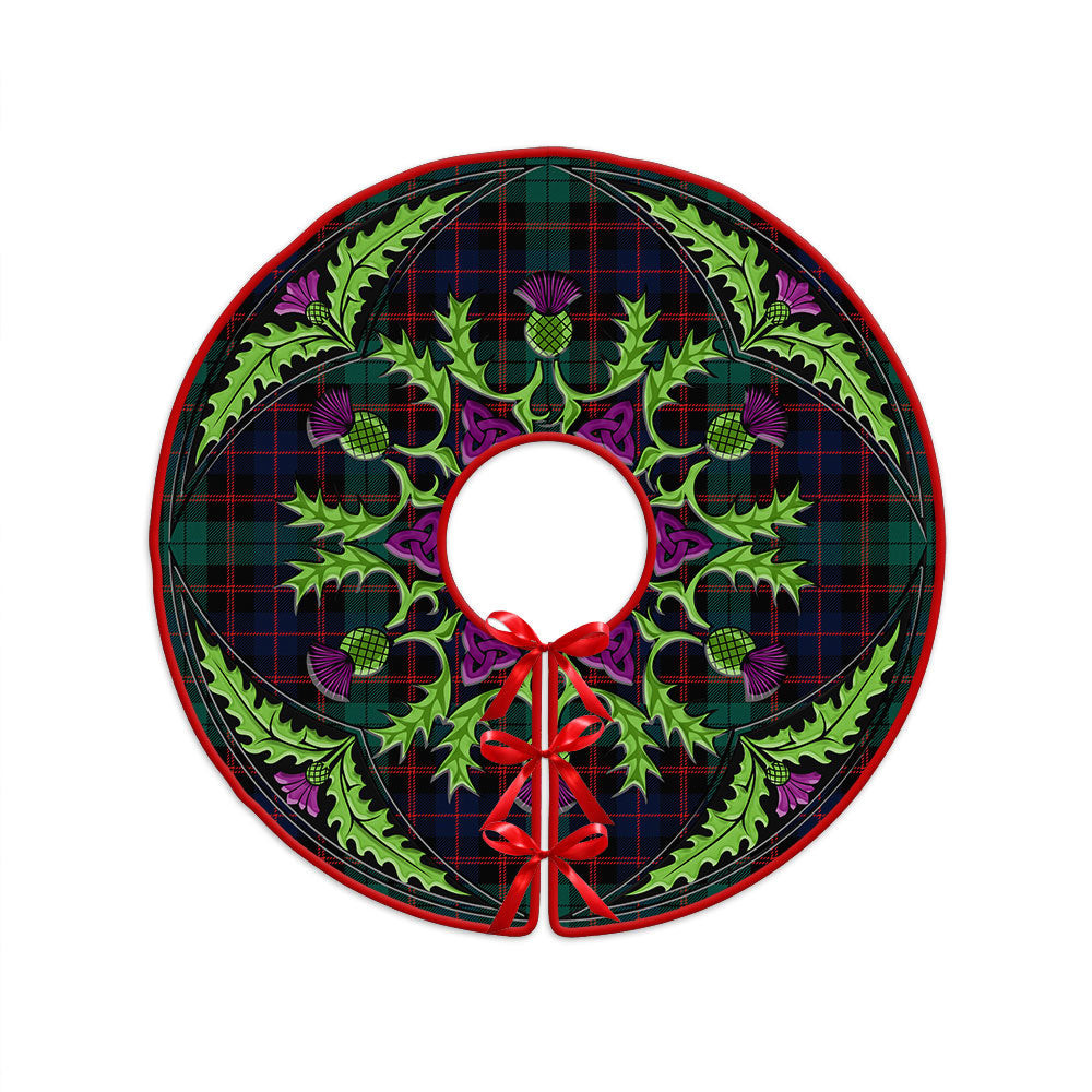 ScotsTee Shop Scottish Guthrie Modern Clan Crest Tartan Christmas Tree Skirt Scottish Thistle Design