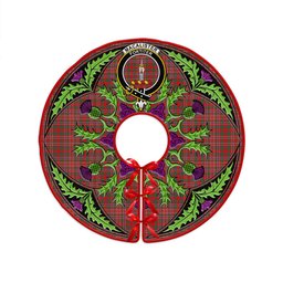 ScotsTee Shop Scottish MacAlister Modern Clan Crest Tartan Christmas Tree Skirt Scottish Thistle Design