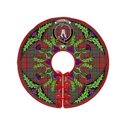 ScotsTee Shop Scottish MacClure Ancient Clan Crest Tartan Christmas Tree Skirt Scottish Thistle Design