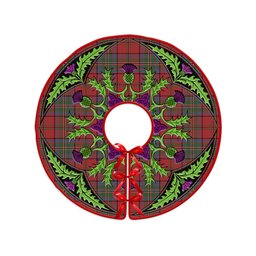 ScotsTee Shop Scottish MacClure Ancient Clan Crest Tartan Christmas Tree Skirt Scottish Thistle Design